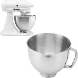 Mixkom RVS - Beslagkom Keukenmachine - Bakken en Mixen - Met Handvat Vaatwasserbestendig - 5 Liter 22.5x19cm - Zilverkleurig — thumbnail 1