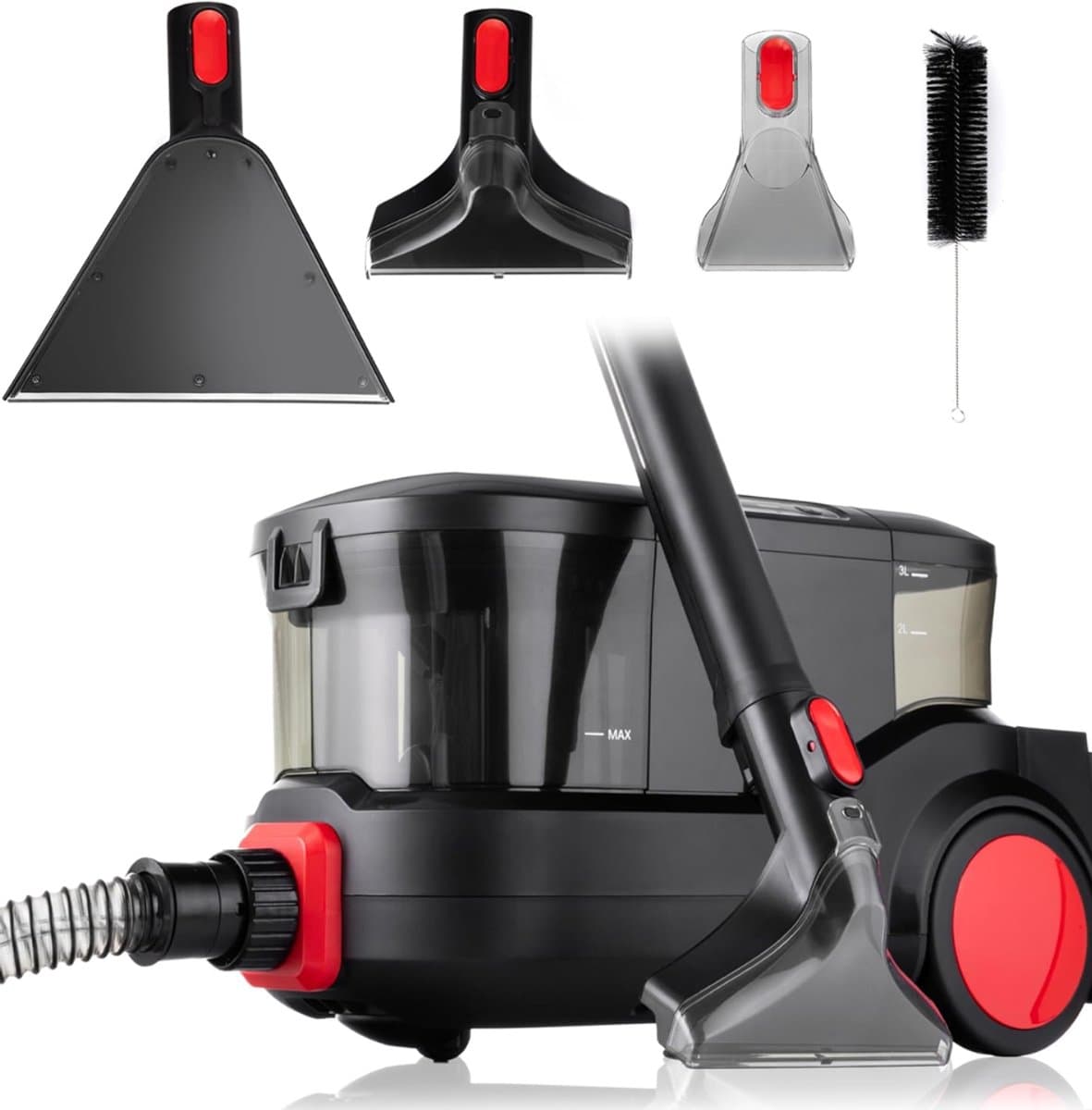 RONN® Tapijtreiniger machine - Tapijtreiniger - Tapijtreiniger apparaat - Zwart/Rood - ‎52cm x 28cm x 29cm — afbeelding 1