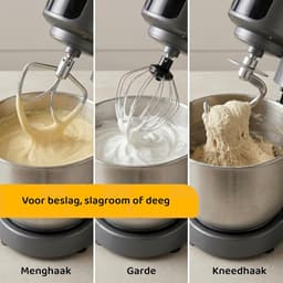 Krachtige Keukenmixer - Standmixer Deeg - Professioneel Bakken - 6.5L Kom Digitaal - 42x22x36cm - Antracietgrijs — thumbnail 5