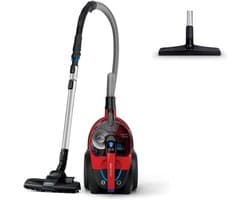 Cilinderstofzuiger zonder zak - Krachtige stofzuiger - Grondig schoonmaken - 99.9% stofabsorptie - 2 liter capaciteit - Rood