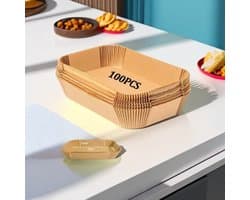 Airfryer Bakpapier voor Dubbele HeteluchtFriteuse, 100 stuks 22x14cm