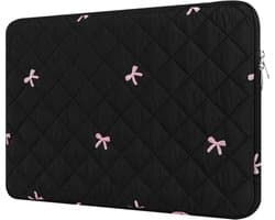 15.6-16.1 inch laptop sleeve – 39 × 28 × 2 cm – Met geborduurd strikaccent – ​​geschikt voor 15-15.6 inch MacBooks, Chromebooks en pc-laptops – Ideaal voor opslag en gebruik onderweg.