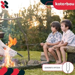 KOTARBAU® 5 Stuks Grillspiesen, Staal, 100 cm, Spiesen met Houten Handvat, Lange Spiesen, Kampvuur Vork, Stevige Grillspiesen — thumbnail 5