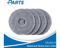 Roborock Qrevo Curv 2 Pro Dweilpads (4 Stuks, Plus.Parts® alternatief voor 8.02.0453)
