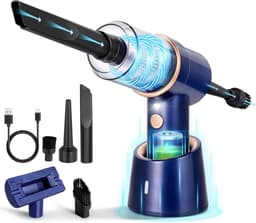 Sander Shop Draadloze Handstofzuiger, 3-in-1 Elektrische Persluchtstofzuiger, Oplaadbare Mini-stofzuiger, Stofzuiger Voor Huisdierenhaar en Autoreiniging (Blauw) — thumbnail 1
