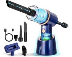 Sander Shop Draadloze Handstofzuiger, 3-in-1 Elektrische Persluchtstofzuiger, Oplaadbare Mini-stofzuiger, Stofzuiger Voor Huisdierenhaar en Autoreiniging (Blauw)