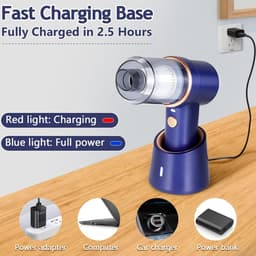 Sander Shop Draadloze Handstofzuiger, 3-in-1 Elektrische Persluchtstofzuiger, Oplaadbare Mini-stofzuiger, Stofzuiger Voor Huisdierenhaar en Autoreiniging (Blauw) — thumbnail 5
