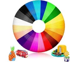 3D pen gloeidraad PCL - 20 kleuren, 10 meter per stuk - biologisch afbreekbaar, niet-toxisch filament voor 3D printpennen met lage temperatuur