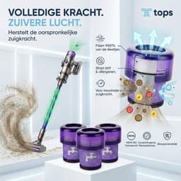 Tops filterset voor Dyson V11 – Geschikt voor alle V11 modellen (SV14 / SV15 / SV17 / SV28) – Wasbaar & Herbruikbaar – 3 stuks — thumbnail 5