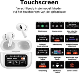 FS Fusion Pack EchoWave – Draadloze Bluetooth 5.4 Oordopjes met ANC & ENC – In-Ear Hoofdtelefoon – Noise Cancelling – LED Touch Display – Lage Latency Gaming – Oplaadcase – Nieuw 2026 ANC & ENC LED Touch Display– & ENC Ruisonderdrukking — thumbnail 3