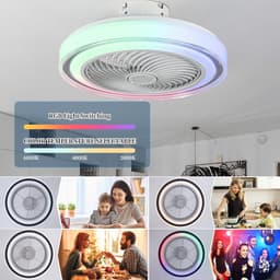 Slimme Plafondventilator Met RGB Verlichting, Muziek en Alexa Voor Slaapkamer en Woonkamer — thumbnail 5