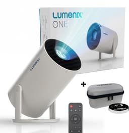 Lumenix® ONE Mini Beamer - Smart TV & 4K support - Netflix - Android 14.0 - Projector - WiFi 6 & Bluetooth 5.0 - Voor iOS en Android - Home Cinema - Wit — thumbnail 1