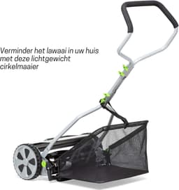 Aura® Grasmaaier Handmatig – Grastrimmer Met 20 Liter Opvangbak - Handmaaier 40 Cm Breed - Kooimesmaaier Met 4 Posities - Grijs - 53cm x 43cm x 26cm — thumbnail 2