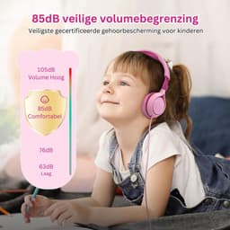 NBAP® Koptelefoon Kinderen met Draad - Gaming Headset - Roze — thumbnail 3