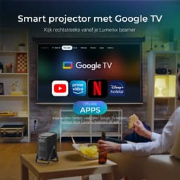Lumenix® AIR – Google TV – Chromecast ingebouwd – Thuisbioscoop met Netflix – 500 ANSI – Full HD 1080p (4K ondersteund) – WiFi 6 & Bluetooth 5.2 – Autofocus & Auto Keystone – Home Cinema Projector — thumbnail 2