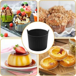 Siliconen bakvormen geschikt voor de airfryer - 8-delige set - Siliconen eierbakvormen - Siliconen muffinvormen - Inclusief bakvorm en bakvormen geschikt voor de airfryer - Geschikt voor het maken van eiergerechten, cupcakes en puddingen — thumbnail 6