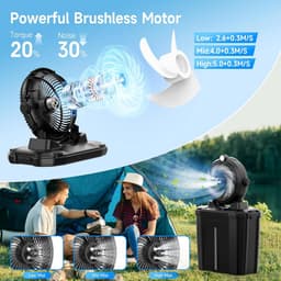 Draagbare Ventilator met Verkoelende Verstuiving en LED Verlichting - Oplaadbaar 20.000 mAh — thumbnail 4