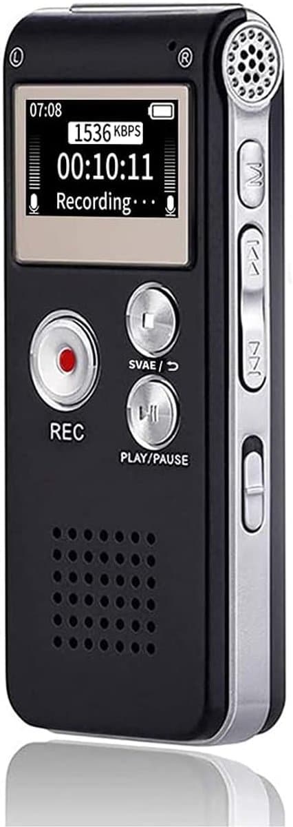 Digitale Spraakrecorder 32GB - USB Oplaadbaar - Met Afspeling - Geüpgradeerd Kleine Dictafoon - Lesopname Apparaat - Cassettespeler - Spraakregistratie Tool - Ideaal voor Colleges - Zakenvergaderingen - Studeren - Notulen Opnemen — afbeelding 1