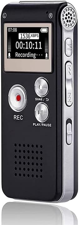 Digitale Spraakrecorder 32GB - USB Oplaadbaar - Met Afspeling - Geüpgradeerd Kleine Dictafoon - Lesopname Apparaat - Cassettespeler - Spraakregistratie Tool - Ideaal voor Colleges - Zakenvergaderingen - Studeren - Notulen Opnemen — thumbnail 1