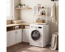 Waves - Opbergrek - Wasmachine rek - Wasmachine kast - Ombouw wasmachine - 3 laags met handdoekenrek