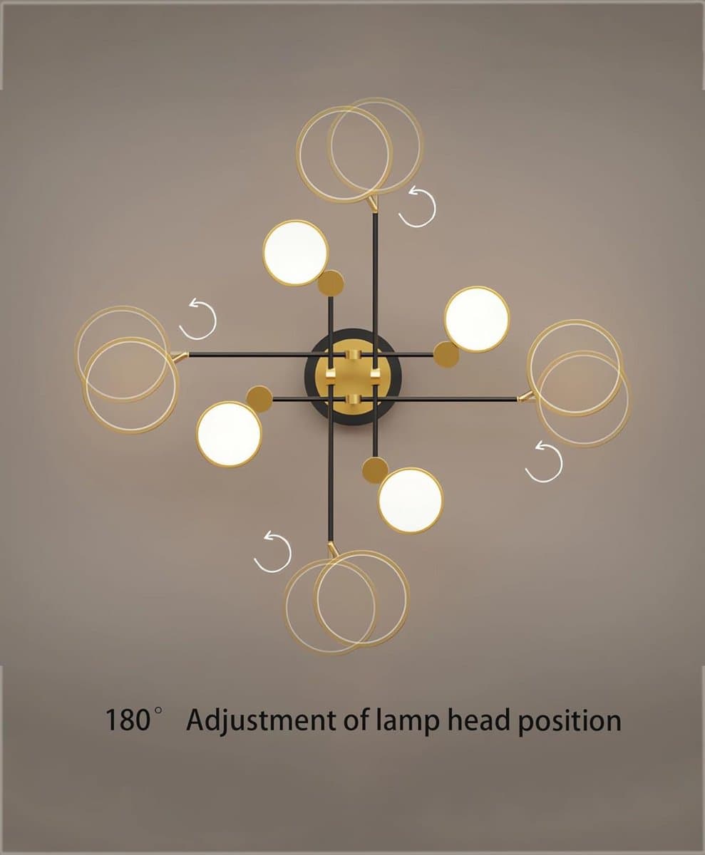 Moderne LED Plafondlamp Zwart Dimbaar met Afstandsbediening - Geschikt voor Woonkamer, Slaapkamer en Eetkamer — afbeelding 1