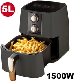 Sensova - Airfryer Oven 5L 1500W - Olievrije Luchtfriteuse voor Thuis met Ovenfunctie - Instelbare Temperatuur 80–200°C - 30 Minuten Timer - Dubbele Draaiknopbediening - Gezond Frituren, Bakken en Grillen op 220-240V — thumbnail 5
