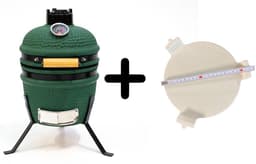 Compleet - Own Grill 13 inch kamado barbecue V2 groen met heatdeflector — thumbnail 1