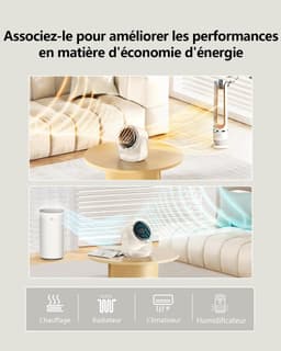 Superkrachtige maar stille ventilator, 100 snelheidsstanden, tafelventilator, 105° draaibare ventilatorkop, USB-oplaadbare draagbare ventilator, geschikt voor kantoor, thuis, slaapkamer en auto. — thumbnail 4