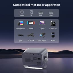 FlexVer® Mini projector - Beamer - Home cinema - Max Resolutie 3840 x 2160 - Zwart en Groen — thumbnail 4