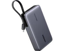 UGREEN Nexode Power Bank, 20000mAh 145W snel opladen met geïntegreerde USB-C-kabel, externe mobiele telefoonaccu's compatibel met laptop, Galaxy S25, iPhone 16/15-serie, Dell en meer