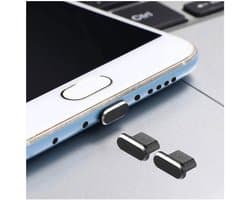 Micro USB Stofdichte Plug Dopje voor Smartphone / Tablet / Camera / E-reader | Kapje voor Micro-USB apparaten tegen Stof, Water en Vuil | 2-Pack | Zwart