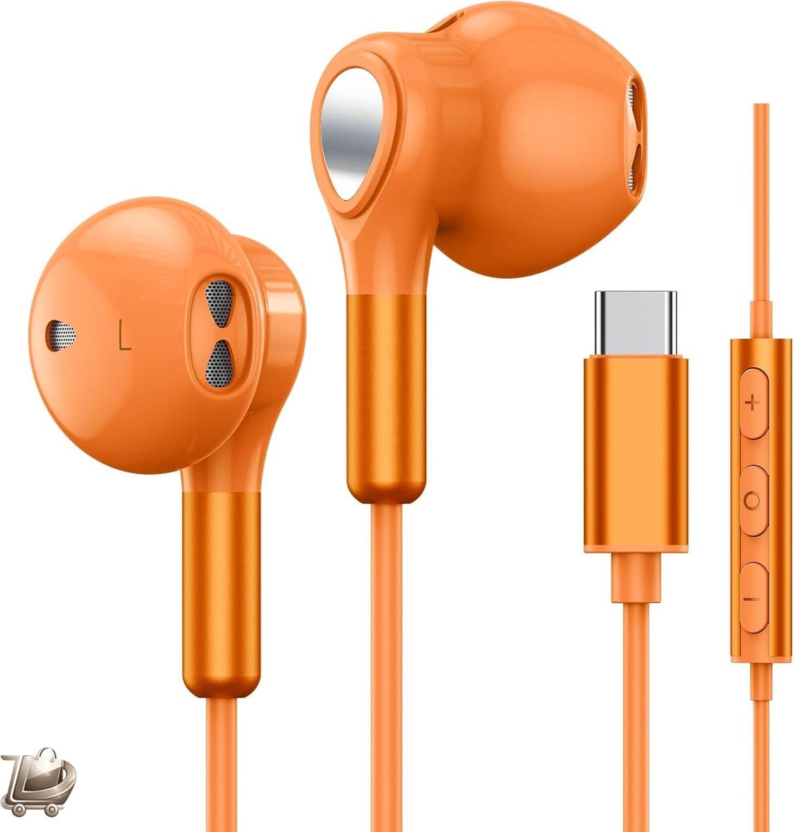 USB C Oordopjes met Microfoon en Volumeregeling - Bedrade USB Type C Koptelefoon voor Samsung Galaxy S25 S24 S23 Ultra S22 S21 FE S20 A54 A53 - en - iPhone 17 16 15 Pro Max - In-Ear Headset voor Heldere Geluidskwaliteit en Comfortabele Pasvorm — afbeelding 1