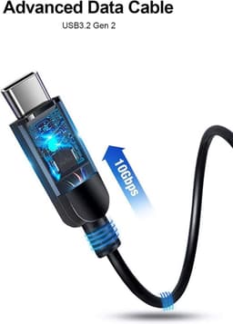 Draagbare 500GB externe opslag voor gegevens - USB 3.0 & 2.0, plug-and-play, schokbestendige behuizing — thumbnail 4