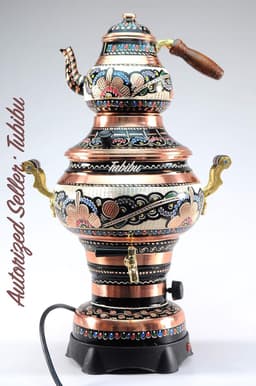 Elektrische Samovar Theepot Set met Handgemaakte Koper — thumbnail 1