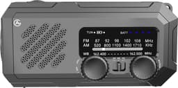Noodradio Solar Opwindbaar en Batterij - 3 in 1 radio - Handdynamo – Opwindbare FM/AM/WB Radio – Powerbank 2000mAh – USB & USB-C opladen – Zaklamp & SOS-Alarm – Voor Noodpakket, Camping & Stroomuitval - Zwart — thumbnail 3