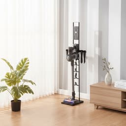 Stofzuiger Opbergstandaard – Vrijstaande Metalen Houder met Wielen – Boorvrije Staande Ophanging voor Stofzuiger en Accessoires — thumbnail 1