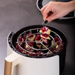 Ronde Airfryer Grill Met 24 Rvs Stokjes Voedselveilig Verticaal Spietsrek Voor Airfryers En Ovens Draagbaar Huishoudelijk Grillrek — thumbnail 5