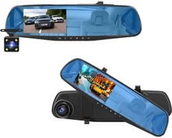 Dashcam voor Auto - Dashcam 4.3 Inch - Full HD 1080P Auto Rij Recorder - Achteruitkijkspiegel DVR - Nachtzicht & Bewegingsdetectie - Zonder Geheugenkaart - Zwart