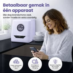 SwayTosh Mini Vaatwasser DTX-3 – 2026 - Mini Afwasmachine Vrijstaand – Washing Machine – Vrijstaande Vaatwasser – Dishwasher – Kleine Vaatwasser – Vaatwasmachine — thumbnail 4
