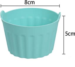 6 stuks - Siliconen muffinvormpjes - Eiervormpjes voor de airfryer - Siliconen cakevormpjes - Blauw + Rood - Siliconen muffinvormpjes - Antiaanbak siliconen bakkommen die makkelijk uit de vorm te halen zijn - Siliconen bakvormpjes — thumbnail 2