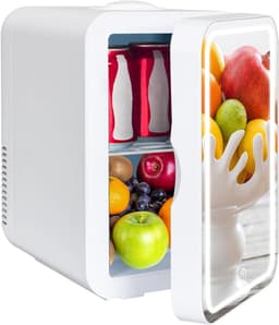 SVN® Skincare Fridge - Mini Koelkast 8 Liter – Met Spiegel en Verlichting - Mini Fridge - Wit - ‎20cm x 26cm x 30cm — thumbnail 1