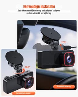 MIRA® Dual Dashcam - Voor en Achter Camera – Auto Camera Met Nachtzicht – Zwart - 2cm x 11cm x 5cm — thumbnail 5