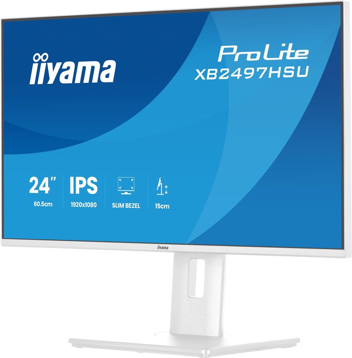 iyama ProLite XB2497HSU-W1 - 24 inch - Full HD - IPS - USB-Hub (4x) - verstelbaar - Wit — afbeelding 1