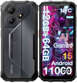 OSCAL MARINE 2 Robuuste Smartphone - Gemini AI - 12GB RAM+64GB ROM - 11000mAh Robuuste Telefoon - 6,56 Inch - IP68 IP69K - Dual SIM 4G - Android 15 - BT5.2 - NFC GPS - Zwart — thumbnail 1