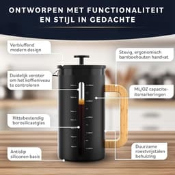CLVP® French Press Koffiemaker - Koffiepers - Verse Koffie Maker — thumbnail 3