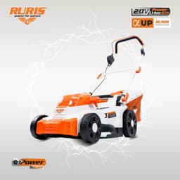 Accu grasmaaier - Elektrische maaier - Gazon onderhoud - Dubbele accu systeem - 37 cm maaibreedte - Oranje — thumbnail 3