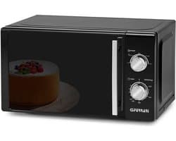 Combi Magnetron met Grillfunctie - 20 Liter - 3 Kookstanden - Zwart en Spiegelglas — afbeelding 1
