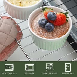 Set van 8 Porseleinen Schaaltjes (120ml) voor Crème Brûlée, Soufflé en Sauzen - Oven & Airfryer Geschikt — thumbnail 5