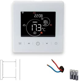 Opbouw Thermostaat | Wifi | Touchscreen bediening | 2-draads aansluiting | C V installatie | Tuya Smartlife app | Spraakbesturing Google Alexa | Wit — thumbnail 1