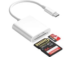 Ibley Pro 2-in-1 SD & TF Kaartlezer – USB-C Adapter – Voor Smartphone, Tablet & Laptop